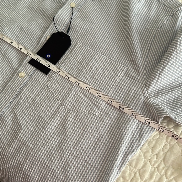 Men’s Ben Sherman blue/white seersucker shirt - Picture 10 of 13